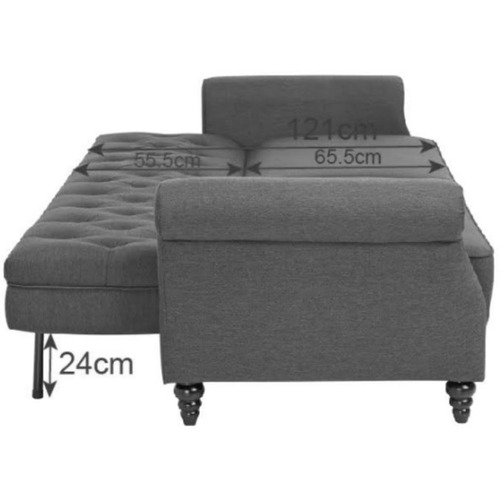 Temple & Webster Richmond 3 Seater Linen Chesterfield Sofa Bed
