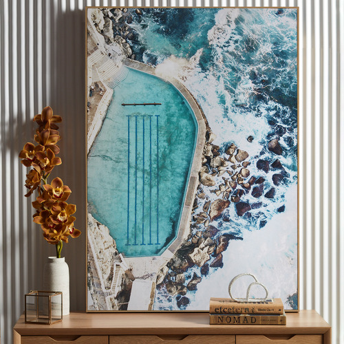 Temple & Webster Blue Bronte Rocks Framed Canvas Wall Art