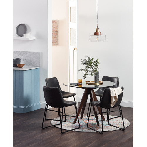 Temple & Webster 100cm Round Clear Top Dining Table
