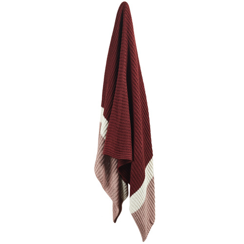 Temple & Webster Clay Stripe Knitted Cotton Throw