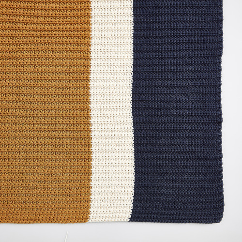 Temple & Webster Mustard Stripe Knitted Cotton Throw