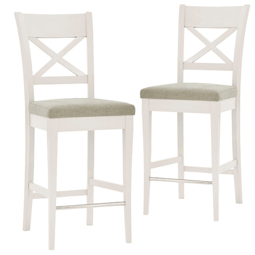 Temple Webster Emilia French, White X Back Bar Stools