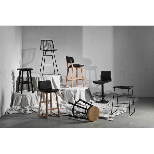 Temple & Webster 66cm Bailey Metal & Ash Wood Barstool