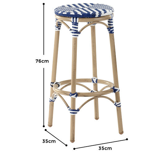 Temple & Webster Paris PE Rattan Cafe Barstool