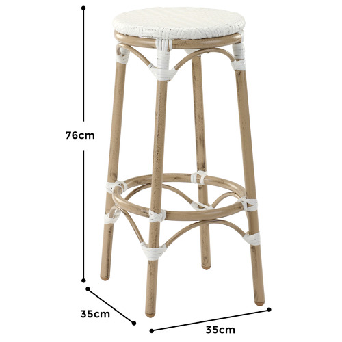 Temple & Webster Paris PE Rattan Cafe Barstool