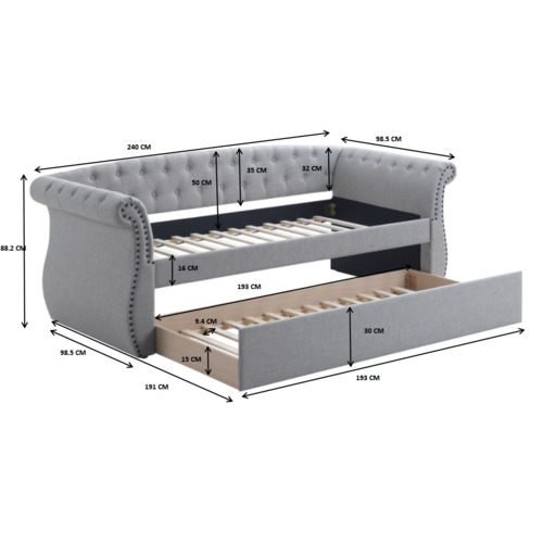 Temple & ster Windsor Chesterfield Single Sofa Daybed with Trundle