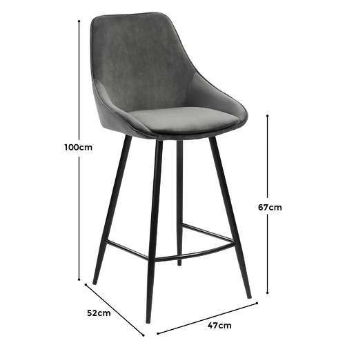 Temple & Webster 67cm Nappa Velvet High Back Barstools