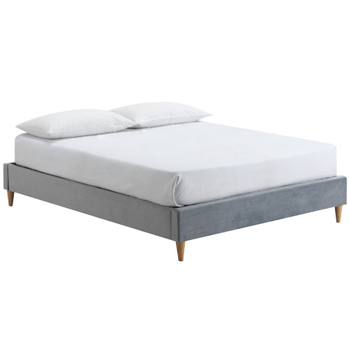 Temple & ster Grey Velvet Charlotte Bed Base & Reviews