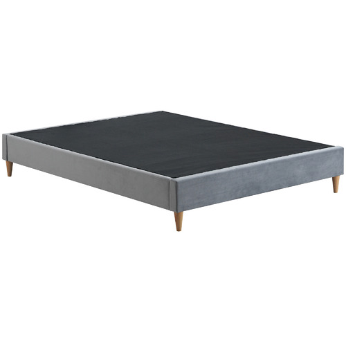 Temple & ster Grey Velvet Charlotte Bed Base & Reviews