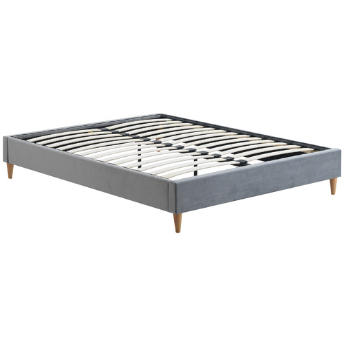 Temple & ster Grey Velvet Charlotte Bed Base & Reviews