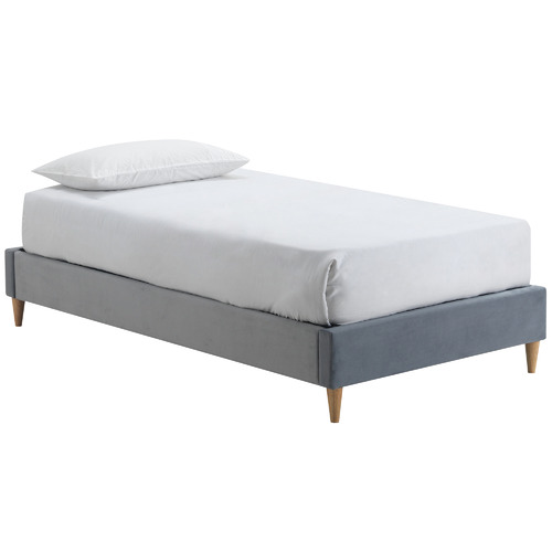 Temple & ster Grey Velvet Charlotte Bed Base & Reviews