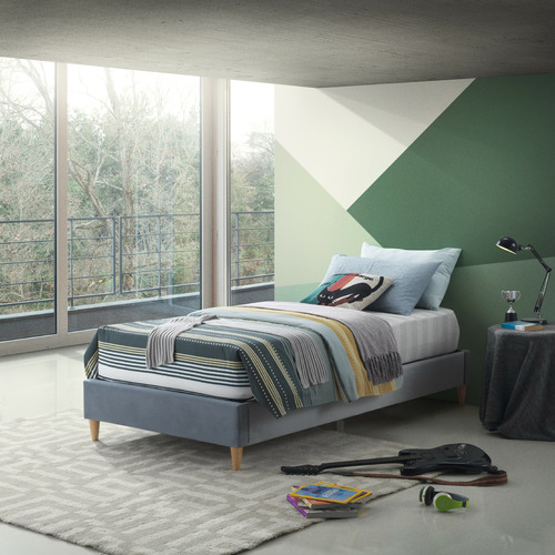 Grey Velvet Charlotte Bed Base Temple & ster