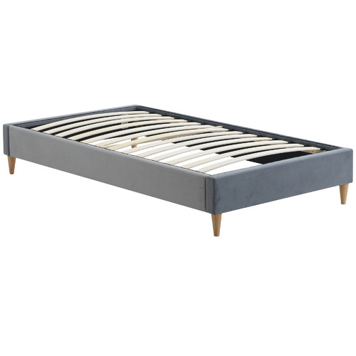 Temple & ster Grey Velvet Charlotte Bed Base & Reviews