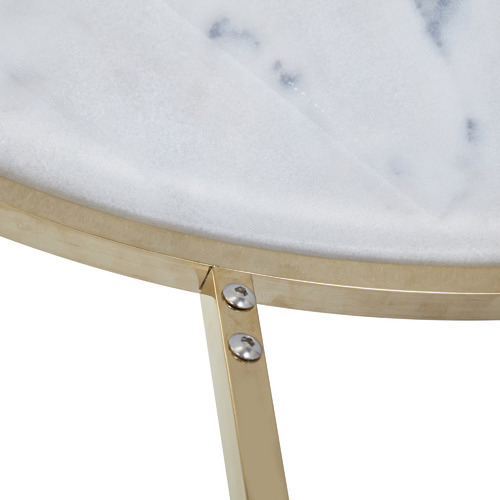 Temple & ster 80cm Round White Siena Marble Coffee Table & Reviews