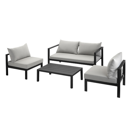 Temple & Webster Felix 4 Seater Aluminium Outdoor Sofa Set