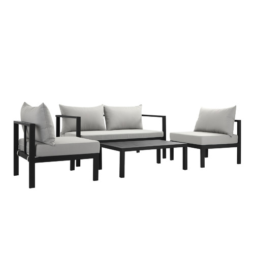 Temple & Webster Felix 4 Seater Aluminium Outdoor Sofa Set