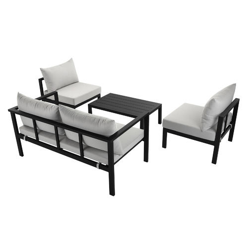 Temple & Webster Felix 4 Seater Aluminium Outdoor Sofa Set