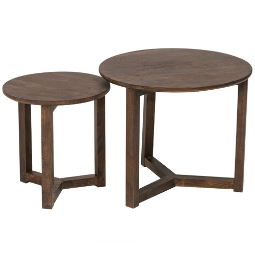 Temple & Webster Olwen 2 Piece Oak Side Table