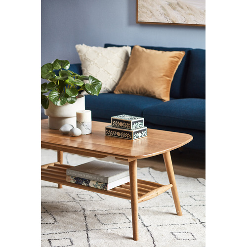 Temple & Webster Oscar Oak Coffee Table with Shelf