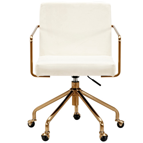 Temple & ster Oscar Oak Office Desk & Camden Velvet Office Chair Set