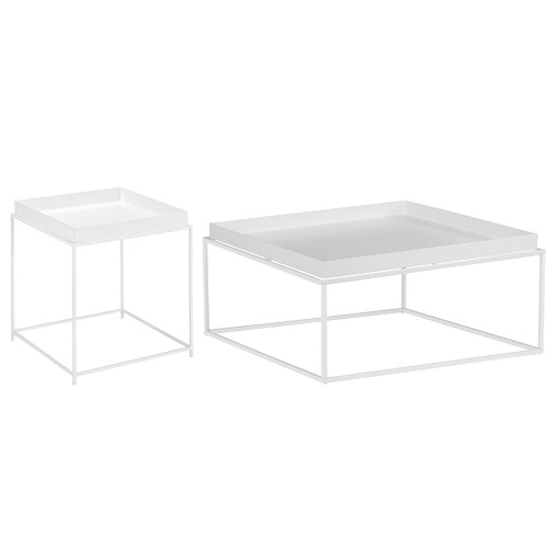 Temple Webster 2 Piece White Como Coffee Side Table Set Reviews