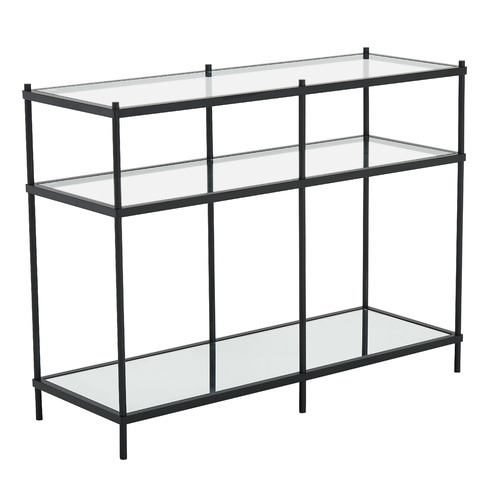 Temple & Webster Black Francesca Glass Console Table & Reviews