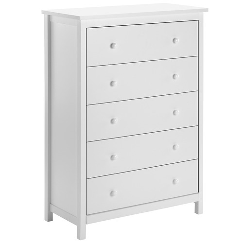 Temple & Webster White Noosa 5 Drawer Chest
