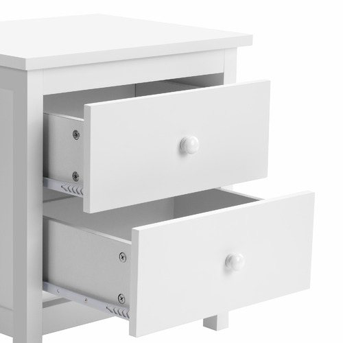 Temple & Webster White Noosa 2 Drawer Bedside Table