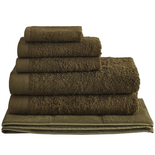 6 Piece Olive Spa 650GSM Turkish Bamboo Cotton Towel Set