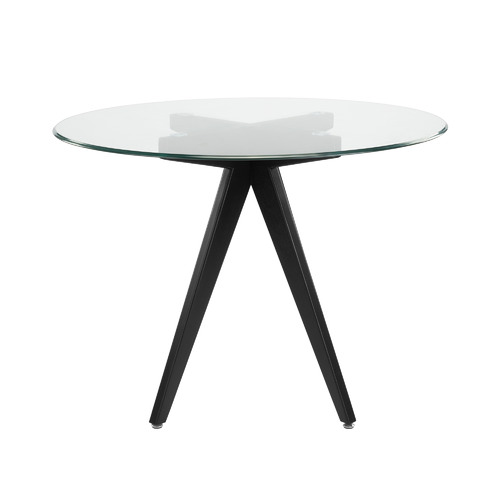 Temple & Webster 100cm Round Clear Top Dining Table