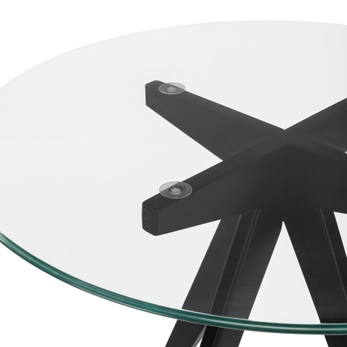 Temple & Webster 100cm Round Clear Top Dining Table