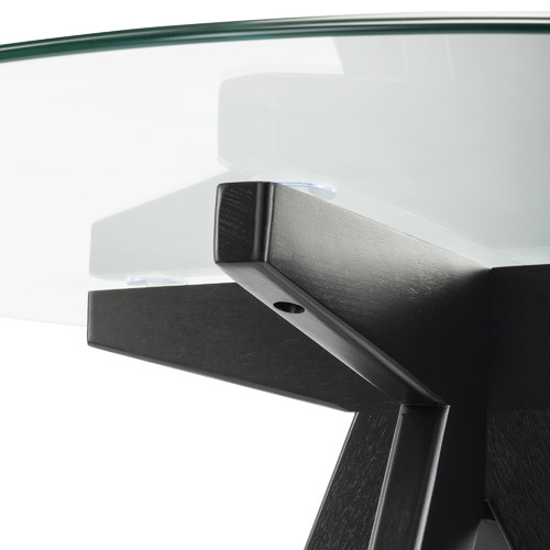 Temple & Webster 100cm Round Clear Top Dining Table