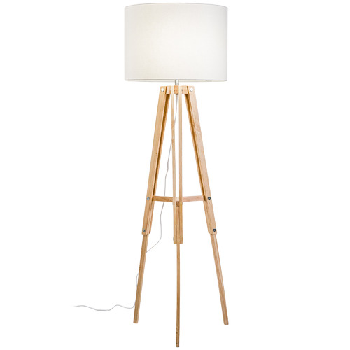 Webster Benson Wooden Tripod Floor Lamp, Whitewash Wood Tripod Table Lamp