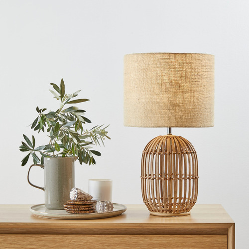 rattan lamp table