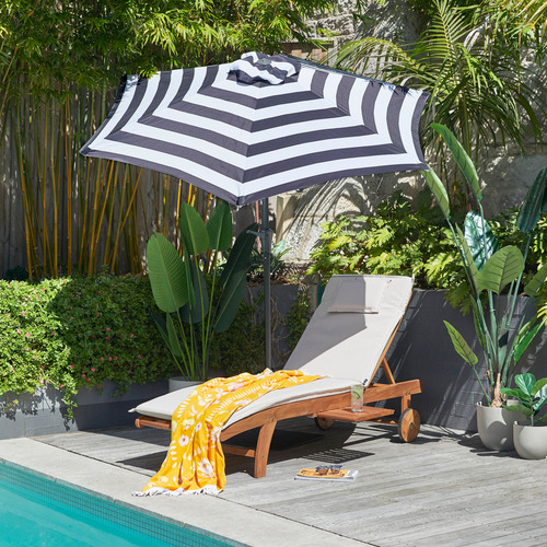 Temple & ster 2.2m Striped Brighton Market Umbrella