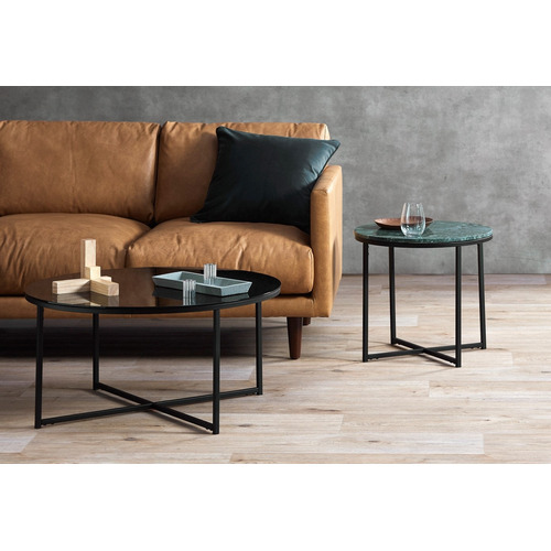 Temple & ster Smoked Siena Round Glass Coffee Table & Reviews