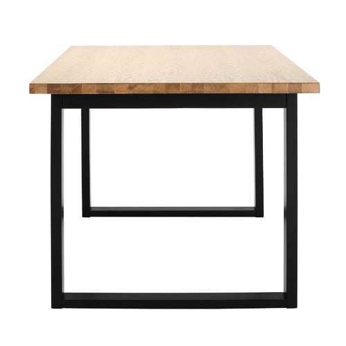 Black Ski-Leg Oak Wood Dining Table