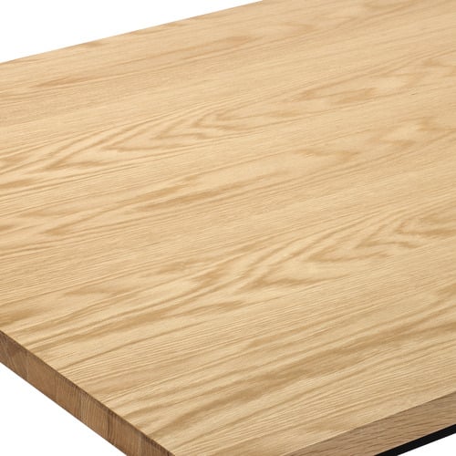 Black Ski-Leg Oak Wood Dining Table