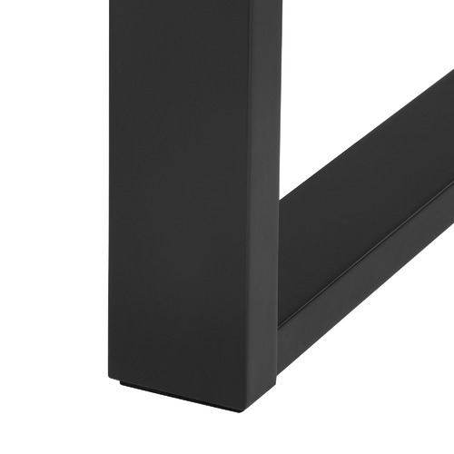 Black Ski-Leg Oak Wood Dining Table