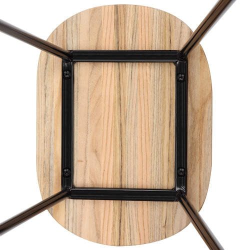 75cm Vintage-Style Elm Wood Barstools with Black Legs