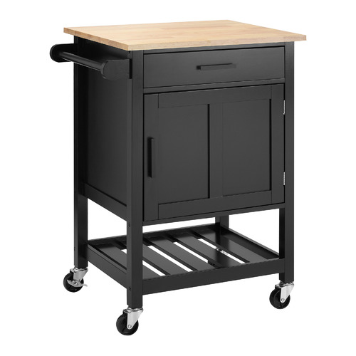 Temple & Webster Black Coco Compact Kitchen Cart Trolley & Reviews