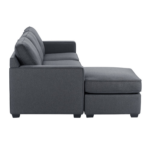 Temple & ster Charcoal Loki 3 Seater Sofa with Reversible Chaise