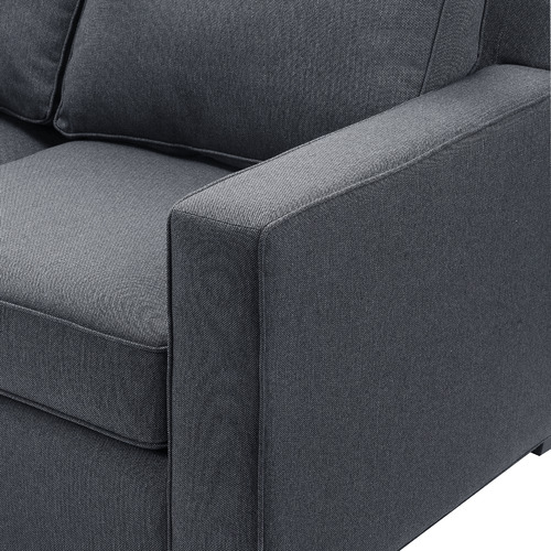 Temple & ster Charcoal Loki 3 Seater Sofa with Reversible Chaise