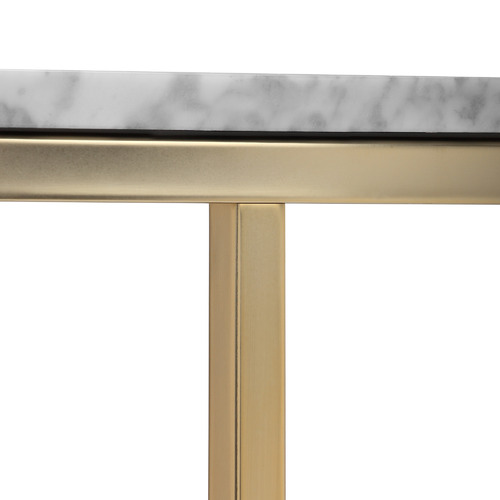 Serena Marble Round Coffee Table with Matte Gold Frame