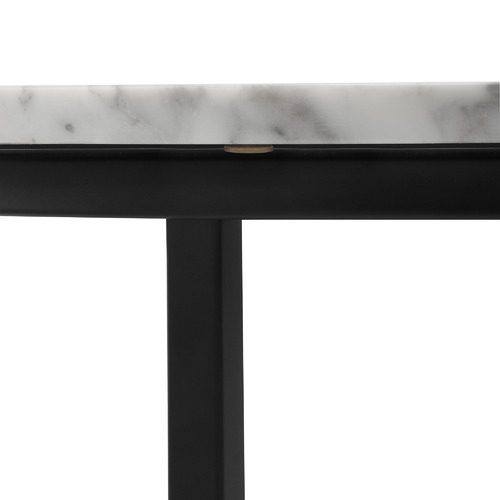 Serena Marble Round Side Table with Black Frame