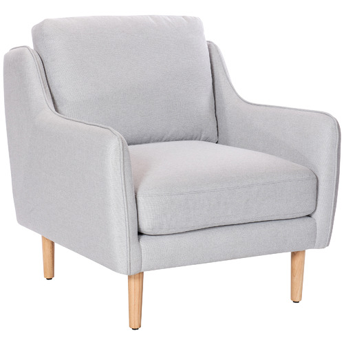 Webster Light Grey Harrison Fabric Armchair, Gray Arm Chair