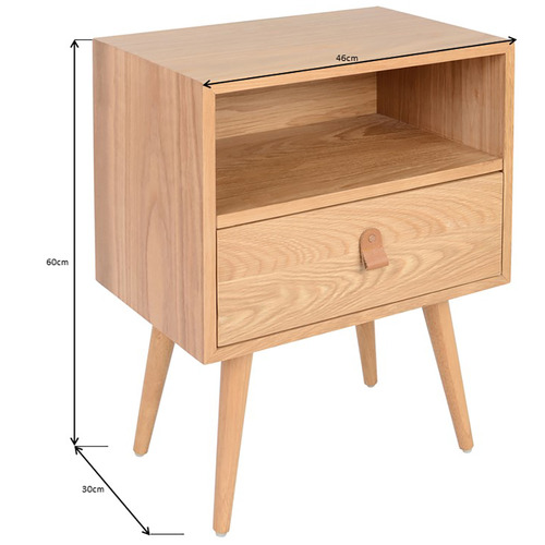 Temple & ster Oak Luna Bedside Table & Reviews