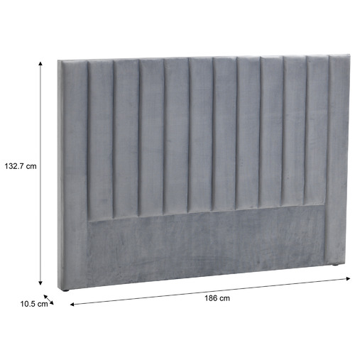 Temple & ster Grey Charlotte Velvet Bedhead & Reviews