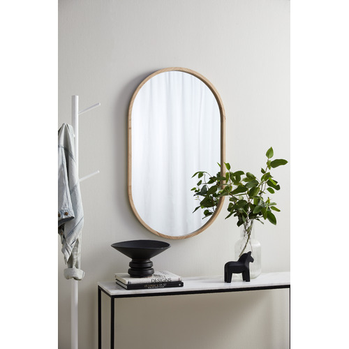 Tate Oval Wooden Framed Wall Mirror | Temple & Webster