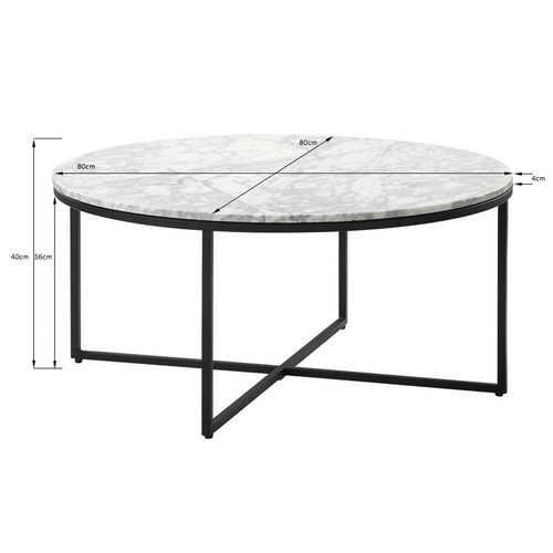 premium 50 white marble coffee table round